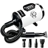 Pet Dryer,3200W,Dog Dryer, Dog Grooming Blower with Digital Display,Professional Pet Hair Dryer with Variable Speed & Temperature Control, High Velocity Pet Blower for Long Hair Dogs, 4 Nozzles