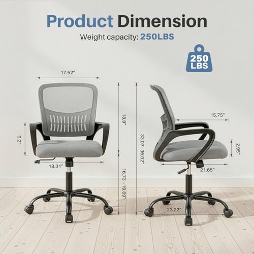 Image of DUMOS Home Office Chair, Ergonomic Lumbar Support Desk Chair