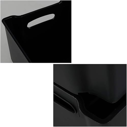 Miniatura 2 de Paquete de 4 cestas de almacenamiento de plástico apilables color negro