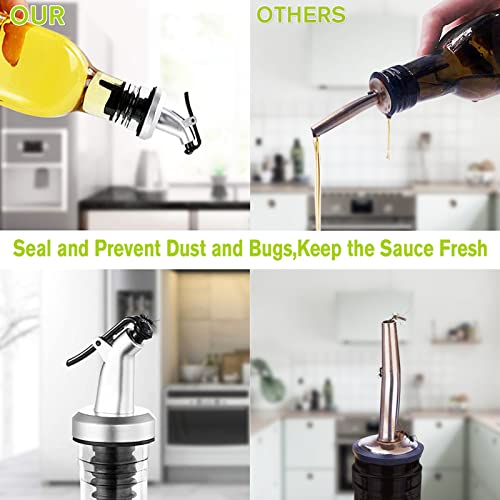 Milukon Oil Dispenser Olive Oil Bottle Drizzler 500ml/17OZ, Lead-Free Glass, for Cooking, Vinegar, Soy Etc (1 PCS) - Image 2