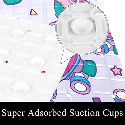 Tapis de douche antidérapant violet lavable en machine pour senior - 4