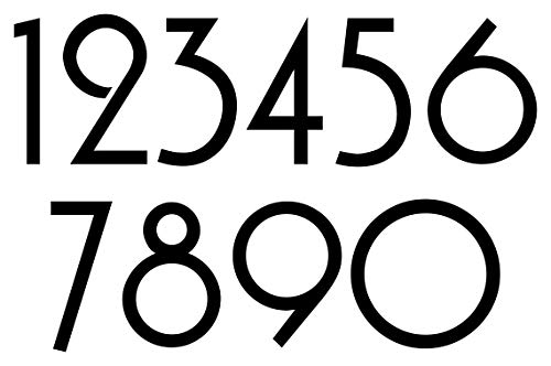 Turquoise - Art Deco Vertical Mailbox Numbers - 3 Inch Tall Numbers - Modern Contemporary Custom House Address Vinyl Sticker- Die Cut Decal - Plz #TOP3