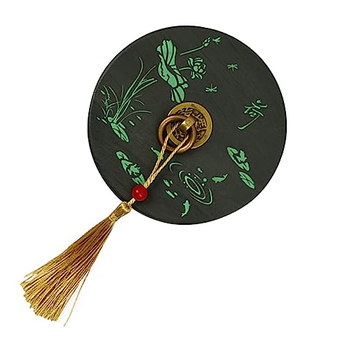 Pierre à encre ronde chinoise en pierre noire lisse avec couvercle accessoire de calligraphie