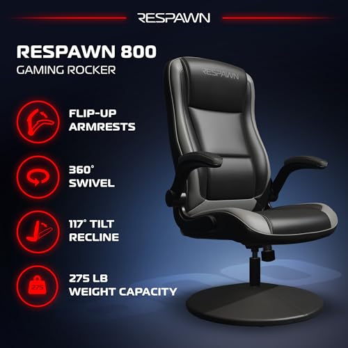 Image of RESPAWN 800 Console Rocker Gaming Chair, Swivel Seat with Lumbar Support