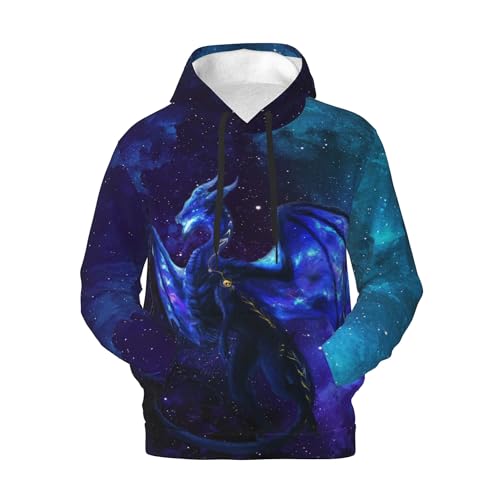 Cool Men's Hoodie - Funny 3D Print Pullover Sweatshirt With Big Pockets - Novelty Hooded Design