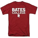 Bates College Official Stacked Short Sleeve Mens Cotton T-Shirt,Cardinal, Medium