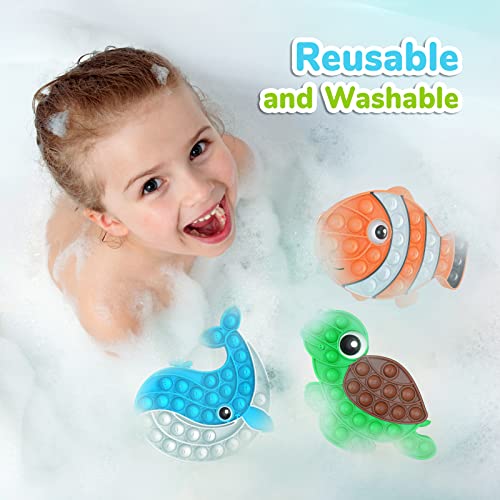 3 Pack Push Bubble Fidget Sensory Toys, Sensory Fidget Poppers Push Bubble Toy, Silicone Squeeze Autism Anxiety Stress Relief Educational Popping Toys For Kids Adults - Clown Fish, Whale, Turtle #TOP5
