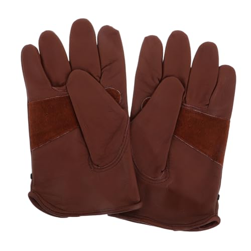 SEWOART 1paire De Barbecue Cuir Chaleur Utilitaires Pour Jardinage La Mécanique Conduite Couleur Brune Polyvalents Pour Camping Bbq Et