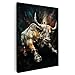 Produktbild Artmazing | Stier Bild bunt | Bild Stier | S-Art Bilder | Stierbilder Modern | Coole Wandbilder Wohnzimmer | Wandbild Stier Deko XXL | Bild Leinwand XXL | Buntes Poster für Wand