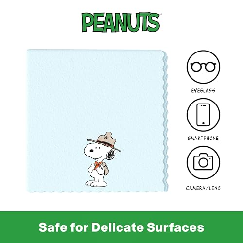 Image of Microfiber Cloth & Glasses Wipes (3 Pack) Lens & Glasses Cleaning Cloth - Eye Glass Clean Cloths - Eyeglass Cleaning Cloths - Camera Lenses & Gadget Delicate Screens - Snoopy
