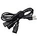 Computer Power Splitter Cord, NEMA 5-15P to 3X C13 - C13 Y-Cable, Power Cord Y Splitter Cable - Power 3 Monitors at Once (3ft/1m, 5-15P to 3XC13)