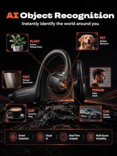 Image of E12 Bone Conduction Headphones with Camera, Open-Ear Bluetooth Earbuds