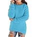 Teens Girls Furry Pullover Sweater Fuzzy Fleece Loose Oversized Long Tops 2025 Trendy Fall Winter (Blue, 11-12 Years)