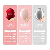 TIRTIR Mask Fit All Cover Pink Cushion Foundation | High coverage, Velvety Matte Finish, Lightweight, Flawless, Corrects Redness, Korean Cushion (#15C Fair Porcelain, Full Size, 0.63 Fl Oz) - Image 4