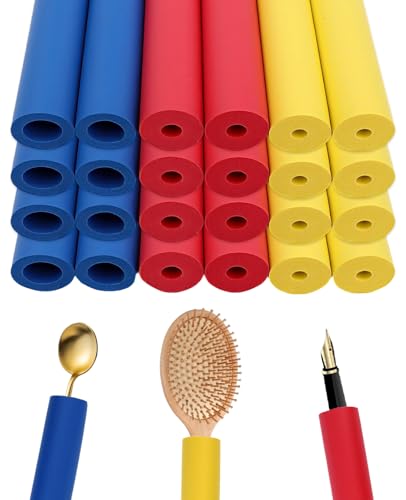 Quuztao 24 Pcs Foam Grip Tubing, 3 Sizes 8 Inches Comfort Grip Foam Tubing