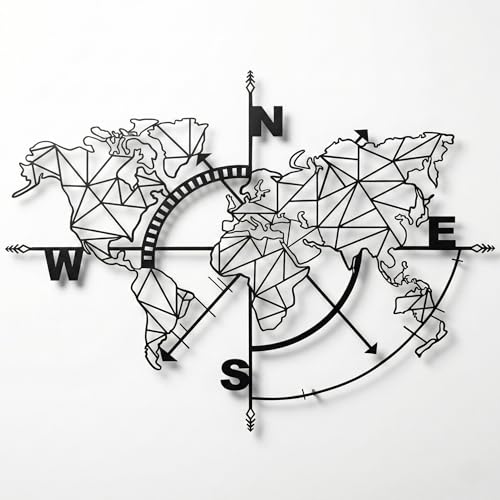 DEKADRON Mountains Metal World Map
