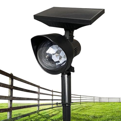 Proyector solar al aire libre, proyector de energía solar, Luz de paisaje solar de Navidad, Luces al aire libre LED de vacaciones, proyector solar multicolor impermeable con control remoto