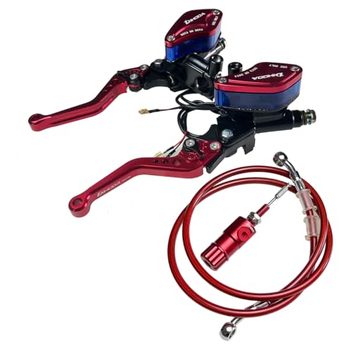 Levier de frein moto hydraulique 14 mm rouge pour course et scooter