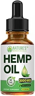 Organic Hemp Oil Extract Drops 3000mg - Ultra Premium Pain Relief Anti-Inflammatory, Joint Support, Sleep Aid, Omega Fatty Acids 3 6 9, Non-GMO Ultra-Pure CO2 Extracted