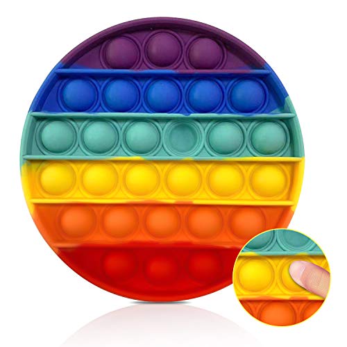 VCOSTORE Pop Bubble Fidget Toy-Push Pop Bubble Sensory Fidget Toy for Autism Special Needs Stress Reliever Anxietyï¼Round,Colorful