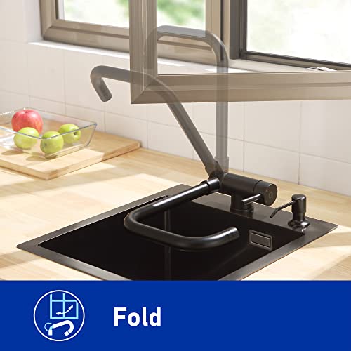 Grifo-Cocina-Abatible-CECIPA-Negro-Grifo-Cocina-Plegable-de-180–con-2-Tipos-Chorros-Agua-Grifo-Plegable-Cocina-para-Ventana-Grifo-Abatible-FregaderoAlta-Presion