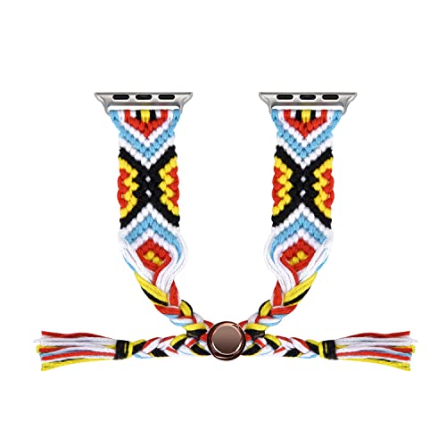 Euler 2th Generation Cotton Woven Watch Band for Apple Watch Series 9 8 7 6 SE(Sky Blue, 42/44/45mm)