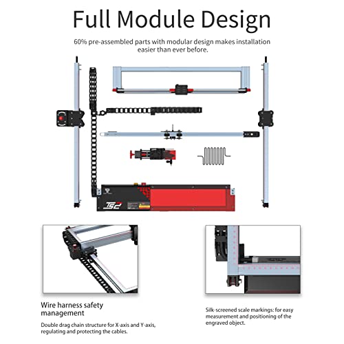 TS2 Engraver 10W Cutter Máquina de corte de gravação automática 450x450mm Área de gravação com siste