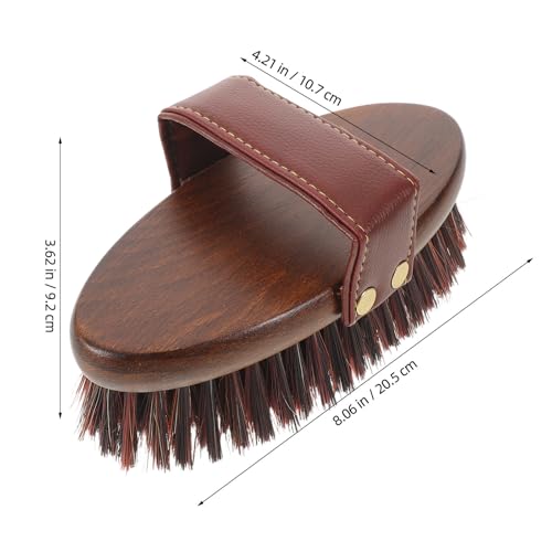 Cepillo para caballos LOORGVEL de mango ovalado con fibras mixtas de madera 2
