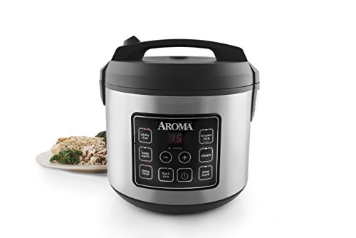 Aroma Housewares 20 Cup Cooked (10 cup uncooked) Digital Rice Cooker, Slow Cooker, Food Steamer, SS Exterior (ARC-150SB),Black by AROMA - Image 7