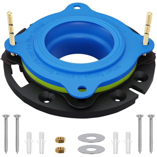 MENNTY Toilet Flange Repair Kit- Include Flange & Elastic Wax Ring Gasket with Brass Bolts and