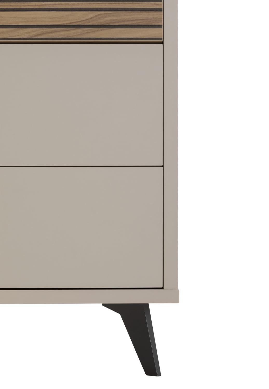 Composad | Cassettiera della Linea BRAVO con 3 Cassetti e 1 Vano Aperto, Cassettiera Per Cameretta Bambini, Moderna, (LxAxP): 91,2x94,8x44,7 cm, Grigio Cashmere Topmatt e Strippedwood