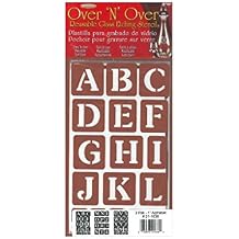 Armour Products Etch Over N Over Stencil with 1.5-Inch Letters, 3 Sheets