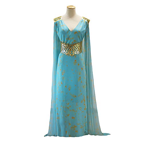 Robe longue bleue Halloween pour cosplay robe en soie BaronHong taille L
