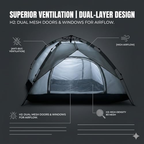 Carpa instantánea para camping 3-4 personas miniatura 5