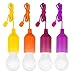 Produktbild BOVER BEAUTY 4PCS beweglichen LED-Birnen-dekorative Lampe beweglichen LED-Birnen-Licht mit hängendem Seil für Outdoor Kinderzimmer (orange, gelb, Rosy, Lila, mit bunten Licht)
