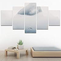 SIGNWIN 5 Panel Canvas Wall Art Foggy Landscape for Home Decorations Ready to Hang - 60