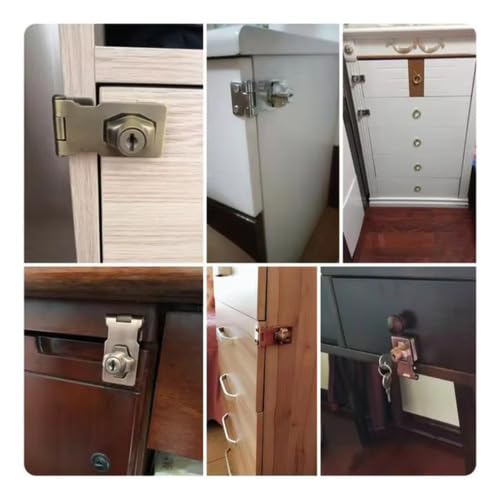 Tranca Porta Fechadura Armário Trava Com Chave Casa Janela