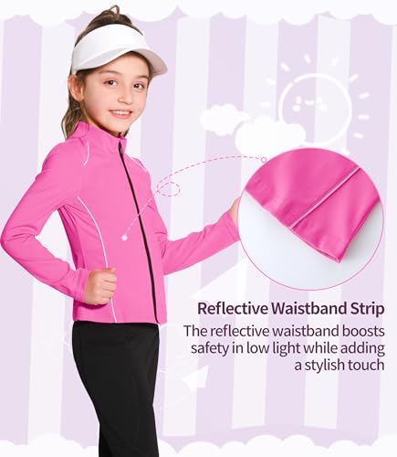 Girls Athletic Jacket Zip Up Horse Riding Shirts Kids Yoga Jackets Workout Coat3