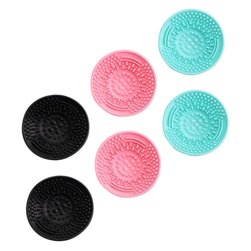 BAZEITFLOW Makeup Brush Cleaning Mat and Silicone Washer Cup 6pcs Handheld Beauty Tool Cleaner Brush Rinsing Pads