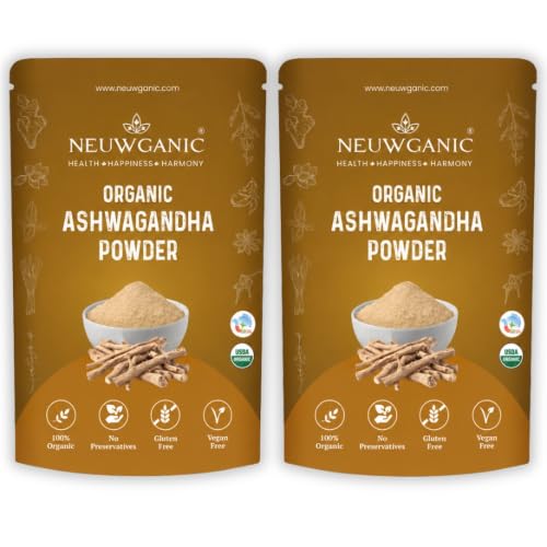 Image of Organic Ashwagandha Powder (Root) - Ashwagandha Churna - Important for Vitality & Strength - 190 Gm - Pack Of 2