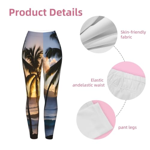 Leggings elásticos para mujer Hawaii Sunbeams opacos para entrenamiento activo 7