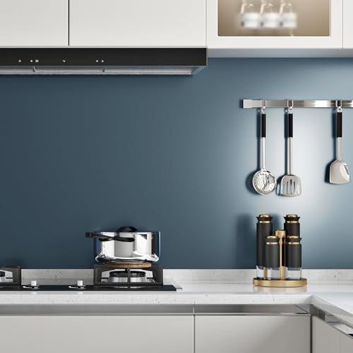 Wallercity Metal Blue Stainless Steel Contact Paper for Appliances Indigo Metallic Peel and Stick Wallpaper for Refrigerator Cover Waterproof Blue Contact Paper for Countertops Vinyl Wrap 15.8''x236''
