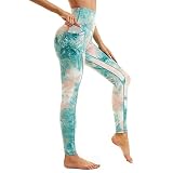 ccko Leggings with Pockets for Women, Womens Tie Dye Yoga Pants Stretch Workout Leggings High Waiste