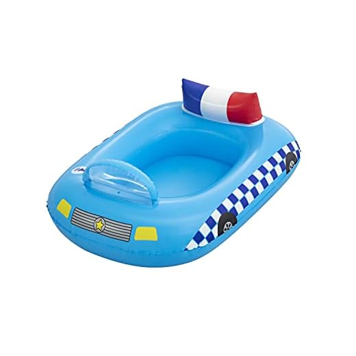Bestway Coche De Policía Flotador, Unisex-Youth, Multicolor, Talla Única