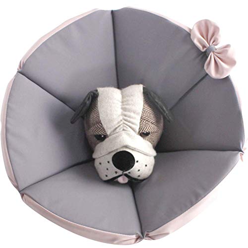 Umora 犬猫用 エリザベスカラー ペット用品 傷舐め防止 引っ掻き防止 調節可能 柔らかい 超軽量 布製(グレー XXL)