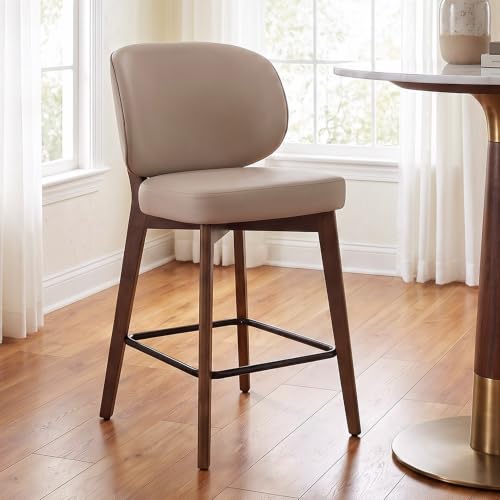 Image of YOUNUOKE Single Bar Stools, 26 inch Counter Height Bar Stools, Khaki