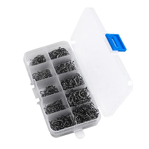 300 Pçs/Set Sortido Aço Carbono Gabarito Ganchos De Equipamento De Pesca 10 Tamanhos