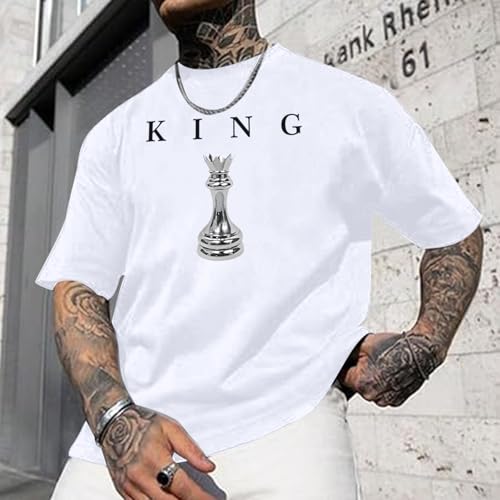 Men's King Chess Shirt Graphic Tees Designer Printed T Shirts for Men Urban Letter T-Shirt Streetwear3
