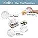 KINLINK Glass Food Storage Containers 18-Pieces with Lids, Glass Meal Prep Containers with BPA-Free Lids, 3 Different Sizes with Airtight Lock 13oz/410ml, 24oz/700ml, 35oz/1040ml