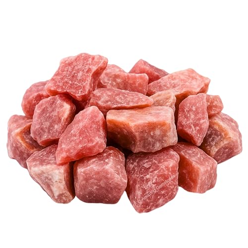 Image of Amazing Gemstone Strawberry Quartz Raw Crystals and Healing Stones, Natural Rocks for Tumbling and DIY Raw Stones and Crystals (2 Pieces)